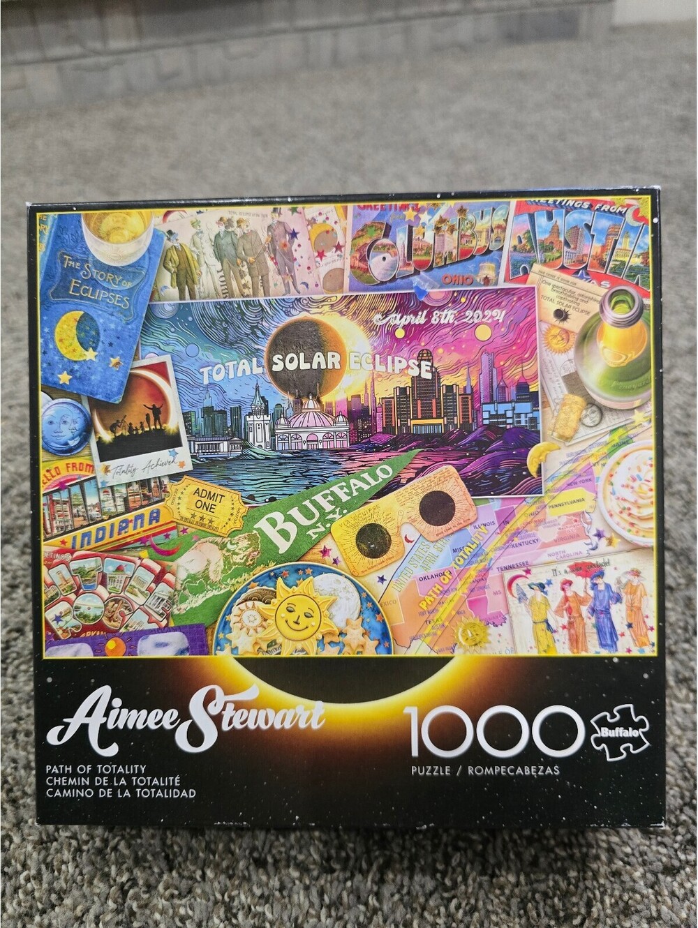 Buffalo Aimee Stewart Path of Totality 1000 Pc Jigsaw Puzzle HTF Complete